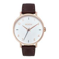 Nixon Arrow Womens Leather Watch - Rose Gold/Silver