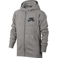 Nike SB Icon Kids Zip Hoodie - Dark Grey Heather/Antracite/Black