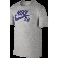 Nike SB Logo T-Shirt - Grey Heather/Deep Night