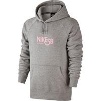 Nike SB Icon Hoodie - Dark Grey Heather/Prism Pink