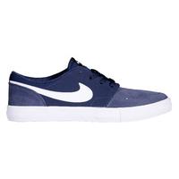 Nike SB Portmore II Solar Skate Shoes - Midnight Navy/White