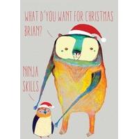 ninja skills unusual christmas card bc1651