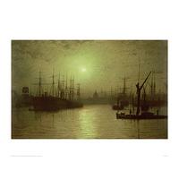 Nightfall Down the Thames By John Atkinson Grimshaw