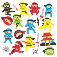 Ninja Foam Stickers (Pack of 120)