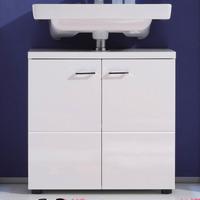 Nightlife Vanity Cabinet In White With High Gloss Fronts