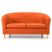 Nicole 2 Seater Faux Leather Tub Orange