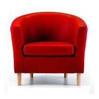 Nicole Red Faux Leather Tub Chair