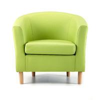 Nicole Lime Faux Leather Tub Chair