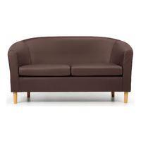 Nicole 2 Seater Faux Leather Tub Brown