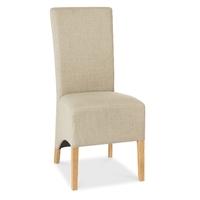 Nina Oak & Stone Fabric Wing Back Dining Chairs - Pair