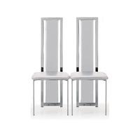 nicole dining chair in white faux leather in a pair