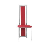 Nicole Dining Chair In Red With Chrome Legs