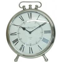 Nickel Round Table Clock on Nickel Legs