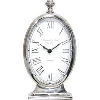 Nickel Tall Oval Table Clock