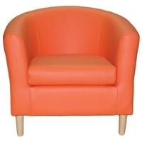 Nicole Orange Faux Leather Tub Chair