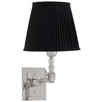 Nickel Single Wall Lamp Wentworth with Black Shade