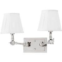 Nickel Double Wall Lamp Wentworth with White Shade