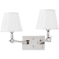 nickel double wall lamp wentworth with white shade