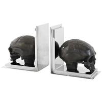 Nickel Bookend Skull (Set of 2)