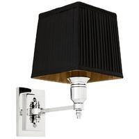 Nickel Wall Lamp Lexington Single with Black Shade