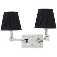 Nickel Double Wall Lamp Wentworth with Black Shade