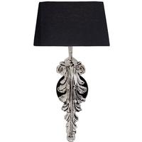 Nickel Wall Lamp Beau Site with Black Shade