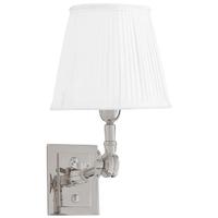 Nickel Single Wall Lamp Wentworth with White Shade