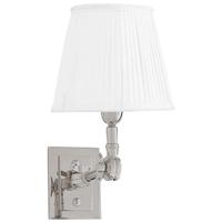 nickel single wall lamp wentworth with white shade