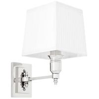 nickel wall lamp lexington single with white shade