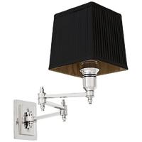 nickel wall lamp lexington swing with black shade