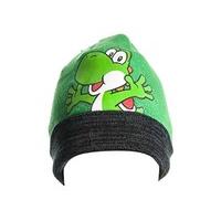 NINTENDO Super Mario Bros. Unisex Yoshi Folded Brim Beanie Hat, Green, One size