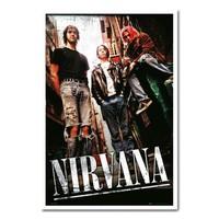 Nirvana Group Poster White Framed - 96.5 x 66 cms (Approx 38 x 26 inches)