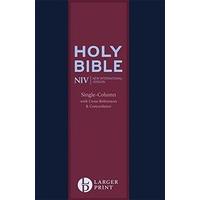 NIV Larger Print Compact Single Column Reference Bible: Leather