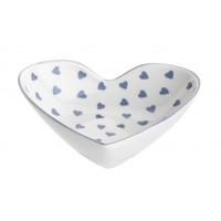 Nina Campbell Small Heart Shaped Dish, Blue Hearts Design