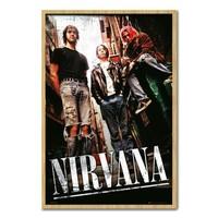 Nirvana Group Poster Beech Framed - 96.5 x 66 cms (Approx 38 x 26 inches)