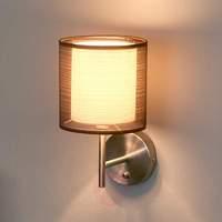 Nica wall lamp with fabric shade in brown