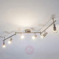 nickel coloured led ceiling light aron 6 bulb