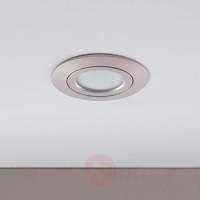 Nickel-coloured LED recessed light Andrej, round