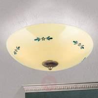 Nilay ceiling lamp with decorated glass lampshade