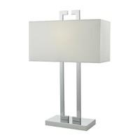 nil4250 nile table lamp in polished chrome with faux silk ivory shade