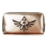 Nintendo Legend Of Zelda All-around Zip Purse Wallet With Link Logo Gold/black (gw1nqdzss)