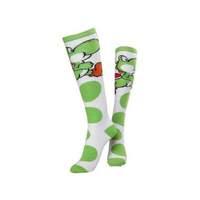 Nintendo Super Mario Bros. Woman\'s Yoshi Knee High Socks One Size Green/white (kh021003ntn)