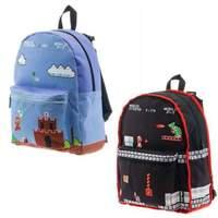 Nintendo Super Mario Bros. Classic Mario Gameplay Unisex Reversible Backpack One Size Black/blue (bp1k0jsms)