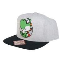 Nintendo Super Mario Bros. Unisex Yoshi Patch Logo Snapback Baseball Cap One Size Grey/dark Grey (sb08n8smb)