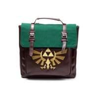 Nintendo Legend Of Zelda Golden Embroidered Hylian Royal Crest Emblem With Embossed Triforce Emblem Pattern Backpack Brown/green (bp020216zel)