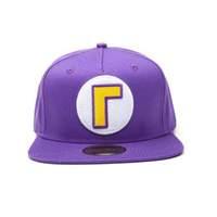nintendo super mario bros waluigi logo purple snapback baseball cap