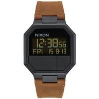 NIXON Men\'s the Rerun Leather Alarm Chronograph Watch