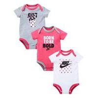 Nike Baby Girls Pack Of Three Bodysuits