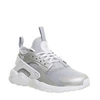 nike huarache run ultra ps metallic silver white