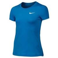 Nike Pro Cool Tee - Girls - Photo Blue/White